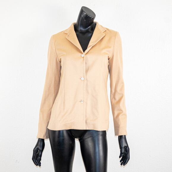 Luciano Barbera Women's 42 Wool Blazer Jacket in Beige - Picture 1 of 10